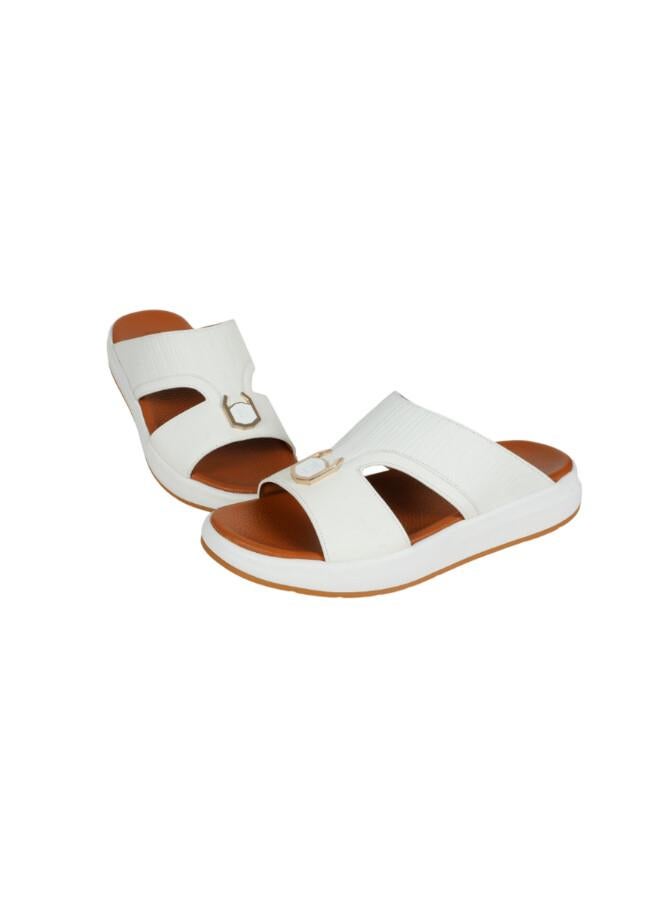 barjeel uno 008-3853 Barjeel Uno Mens Arabic Sandals BJ3 04 White - Image 3